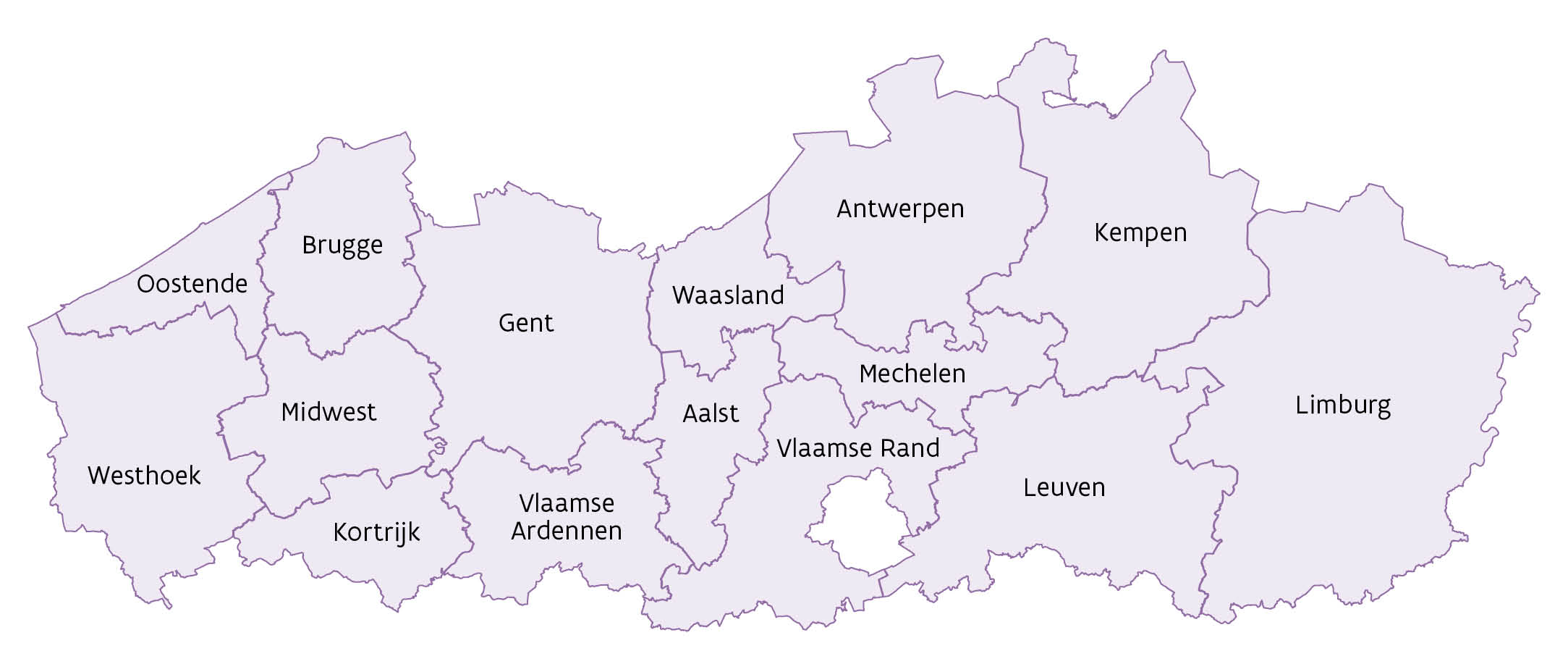 15 Vlaamse vervoerregio's